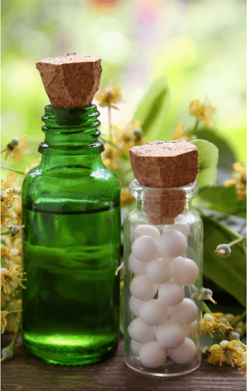 Herbal tincture and remedy bottles